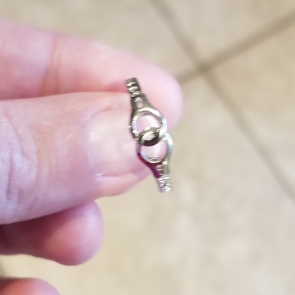 HANDCUFF RING Silver Punk Statement Simple Gothic - Picture 4 of 4